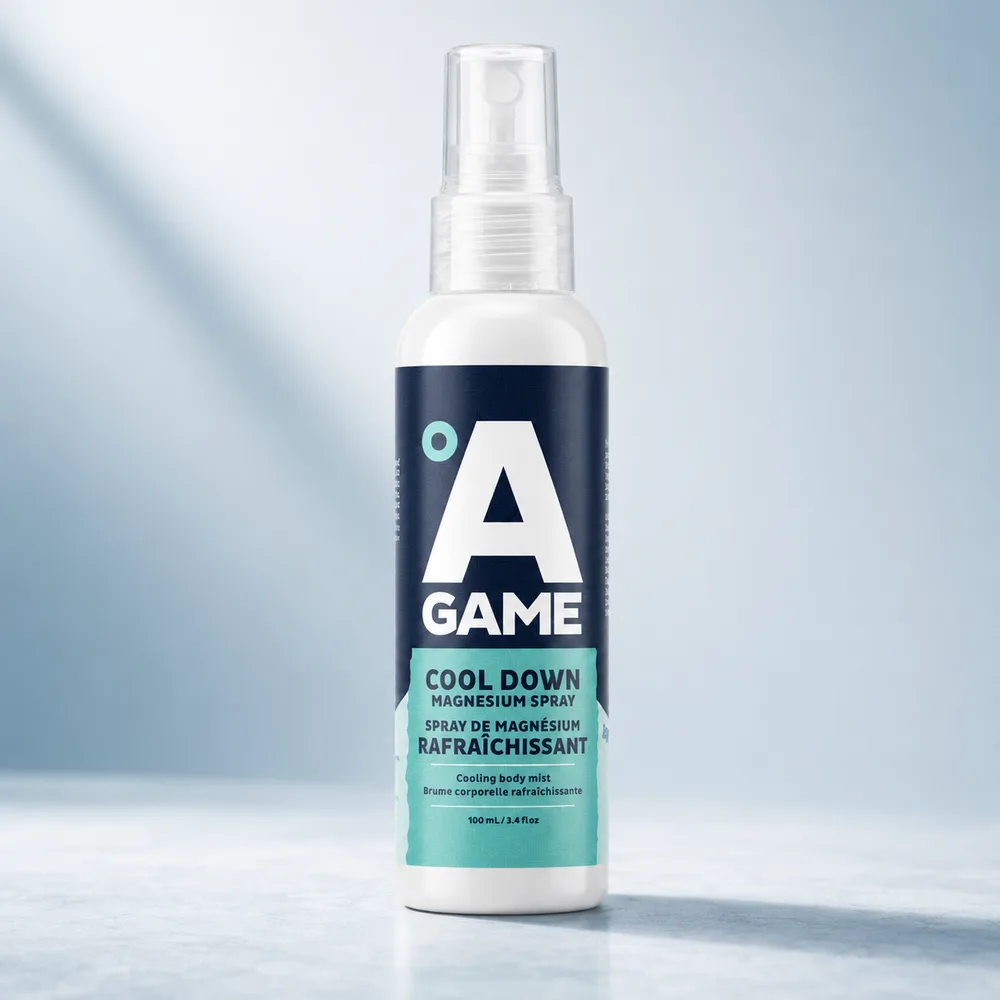 Cool Down Magnesium Spray bottle on a clean background