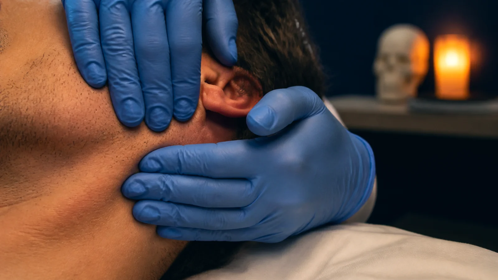 Buccal massage for TMJ and jaw tension at A-Game Care in Olds, Alberta